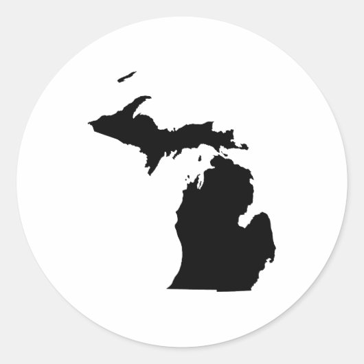 Michigan in het zwart-wit ronde sticker (Voorkant)