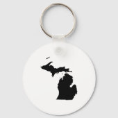 Michigan in het zwart-wit sleutelhanger (Voorkant)