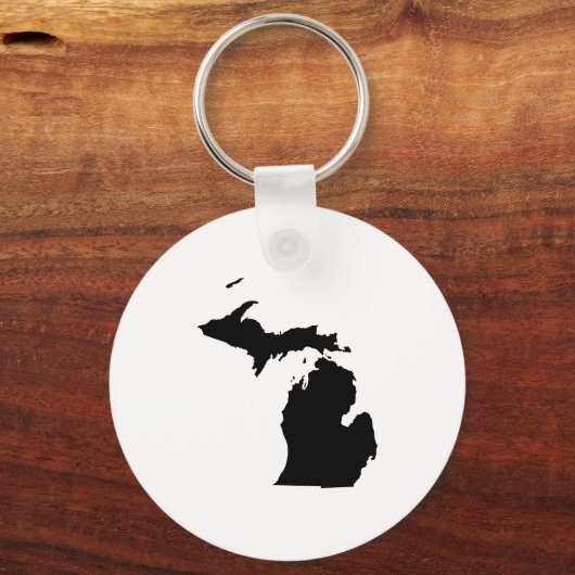 Michigan in het zwart-wit sleutelhanger (Voorkant)