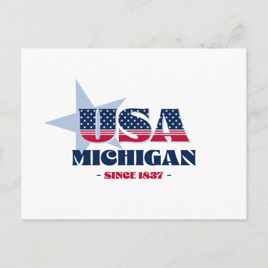 Michigan in rood, wit en blauw Briefkaart (Voorkant)