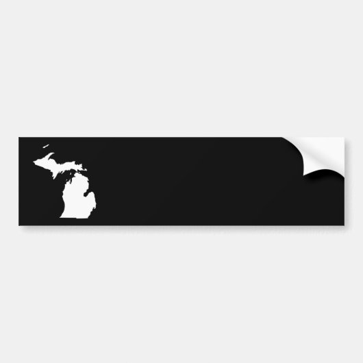 Michigan in wit en zwart bumpersticker (Voorkant)