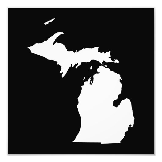 Michigan in wit en zwart foto afdruk (Voorkant)