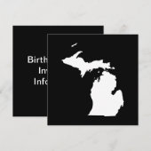 Michigan in wit en zwart kaart (Voorkant / Achterkant)