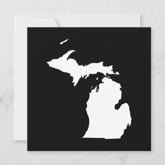 Michigan in wit en zwart kaart (Voorkant)