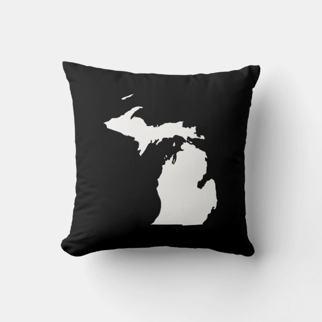 Michigan in wit en zwart kussen (Voorkant)