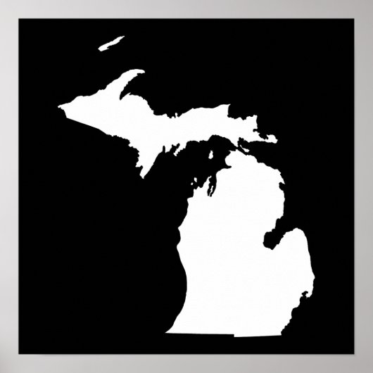 Michigan in wit en zwart poster (Voorkant)