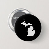 Michigan in wit en zwart ronde button 5,7 cm (Voorkant /achterkant)