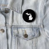Michigan in wit en zwart ronde button 5,7 cm (In situ)