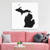 Michigan in zwart en wit canvas afdruk (Insitu (Woonkamer))