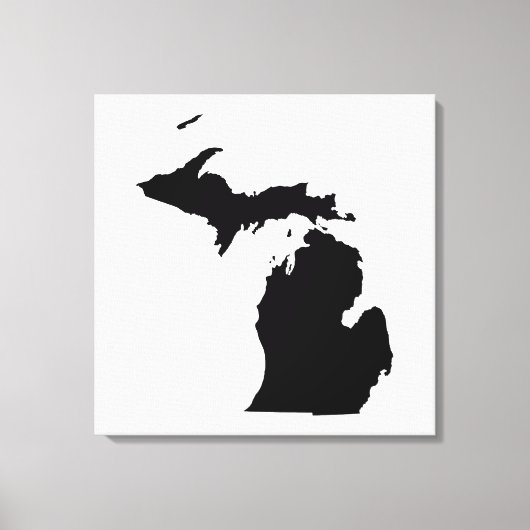 Michigan in zwart en wit canvas afdruk (Voorkant)