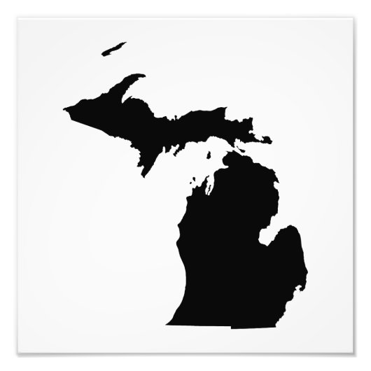 Michigan in zwart en wit foto afdruk (Voorkant)
