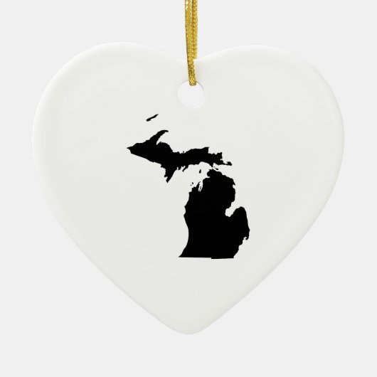 Michigan in zwart en wit keramisch ornament (Voorkant)