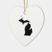 Michigan in zwart en wit keramisch ornament (Links)