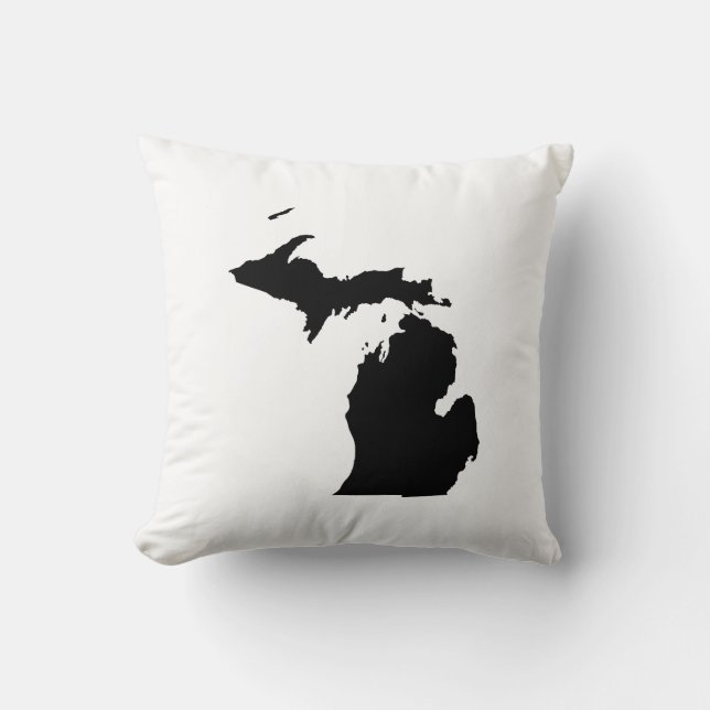 Michigan in zwart en wit kussen (Voorkant)