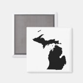 Michigan in zwart en wit magneet (Voorkant / Achterkant)