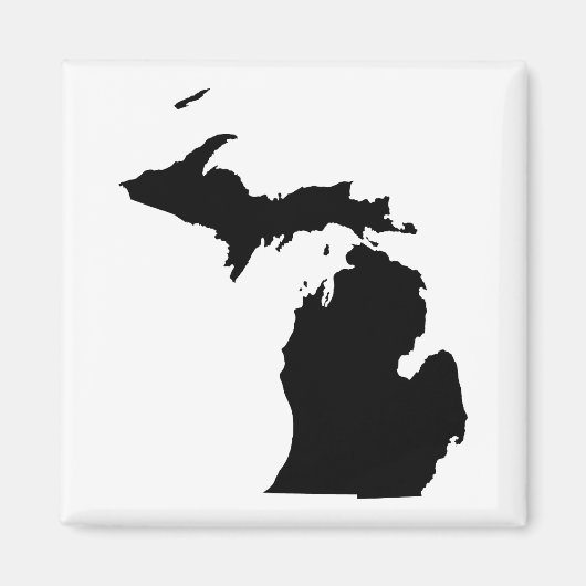 Michigan in zwart en wit magneet (Voorkant)