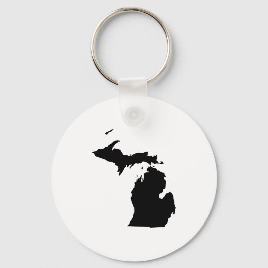 Michigan in zwart en wit sleutelhanger (Voorkant)