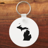 Michigan in zwart en wit sleutelhanger (Voorkant)