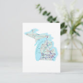 Michigan Interstate Map Briefkaart (Staand voorkant)