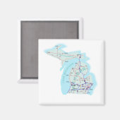 Michigan Interstate Map Magnet (Voorkant / Achterkant)