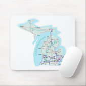 Michigan Interstate Map Mousepad Muismat (Met muis)
