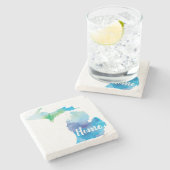 Michigan is mijn waterverf thuis stenen onderzetter (Zijkant)