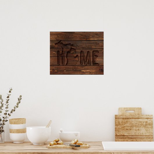 Michigan is thuis | Houtlook Poster (Keuken)