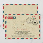 MICHIGAN / ITALIË Luchtpost | Baby Shower Kaart (Voorkant / Achterkant)