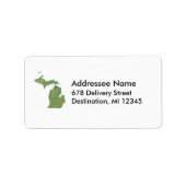 Michigan Kaart Adres Label (Voorkant)