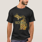 Michigan Kaart en Tekst T-shirt (Voorkant)