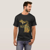 Michigan Kaart en Tekst T-shirt (Voorkant volledig)