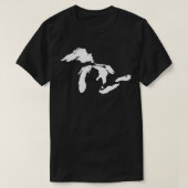 Michigan Kaart Grote Meren Midwest Mitten  GI T-shirt (Design voorkant)