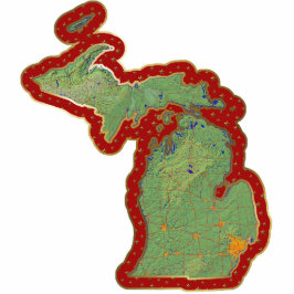 Michigan Kaart kerstversiering Fotobeeldje Ornament