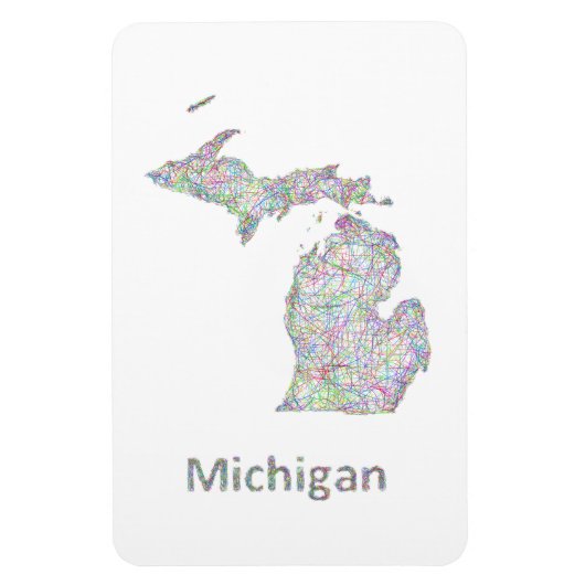 Michigan-kaart Magneet (Verticaal)