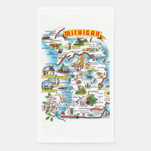 Michigan Kaart Servet (Voorkant)