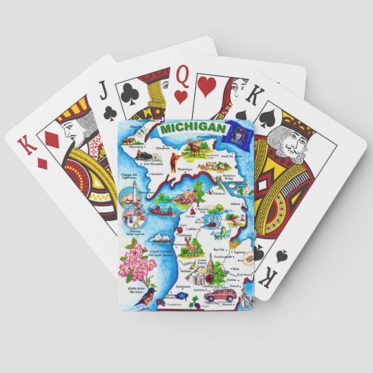  Michigan kaart speelkaarten (Achterkant)