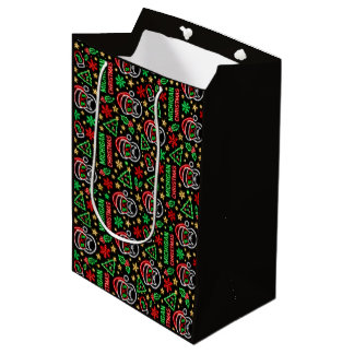 Michigan Kerst Neon Kerstman Patroon Medium Cadeauzakje