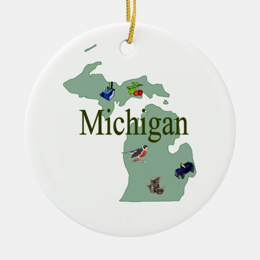 Michigan kerstboomversiering keramisch ornament (Voorkant)