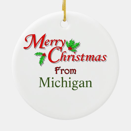 Michigan kerstboomversiering keramisch ornament (Achterkant)