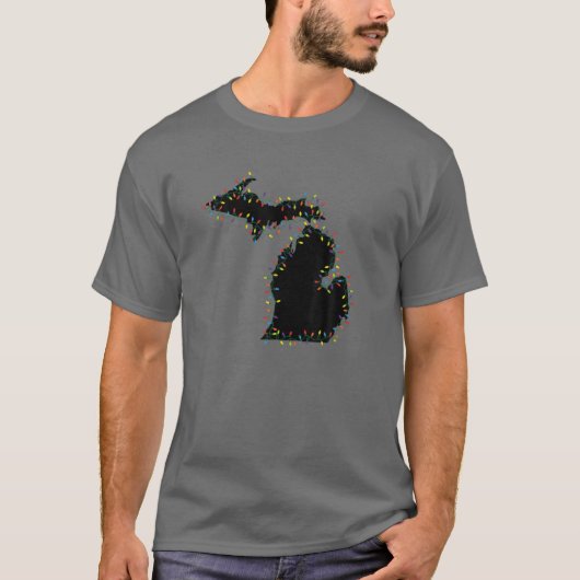 Michigan Kerstlampjes, deelstaat Holiday Mitten T-shirt (Voorkant)