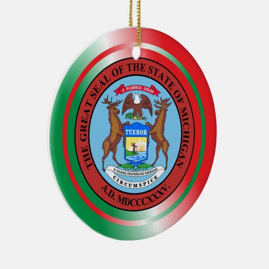 Michigan Kerstversient Keramisch Ornament (Rechts)