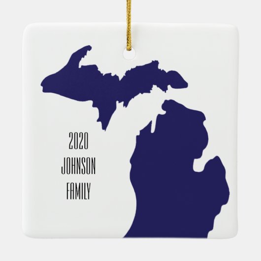 Michigan Kerstversient Keramisch Ornament (Achterkant)