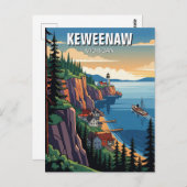 Michigan Keweenaw Peninsula Reizen Briefkaart (Voorkant / Achterkant)