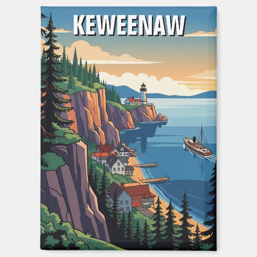 Michigan Keweenaw Peninsula Reizen Magneet (Voorkant)