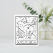 Michigan kleur mij collage briefkaart (Staand voorkant)