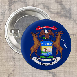 Michigan-knop, patriottische Michigan Flag-mode Ronde Button 3,2 Cm