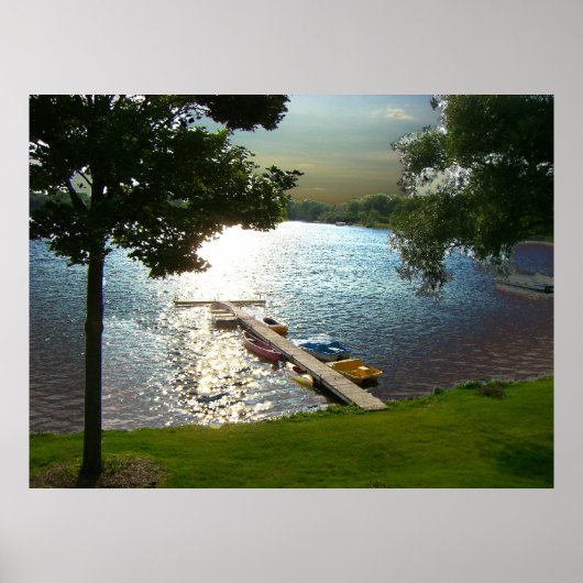 Michigan Lake st sunset Poster (Voorkant)
