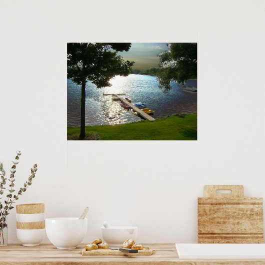 Michigan Lake st sunset Poster (Keuken)