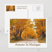 "MICHIGAN LAND ROAD ALLEMAAL LANGZAAM MET HERFST K BRIEFKAART (Voorkant / Achterkant)