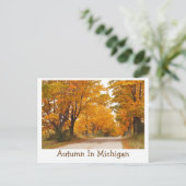 "MICHIGAN LAND ROAD ALLEMAAL LANGZAAM MET HERFST K BRIEFKAART (Staand voorkant)
